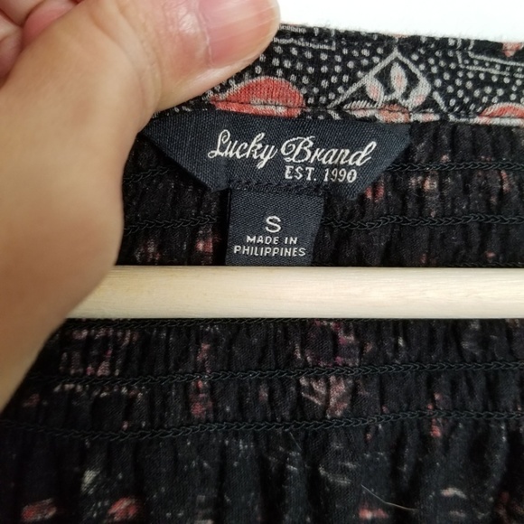 Lucky Brand Patterned Pink and Black Top Sz Small - Picture 5 of 6